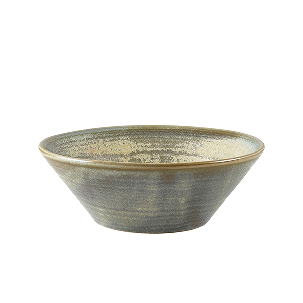 Terra Porcelain Matt Grey Conical Bowl 14cm (Pack of 6)