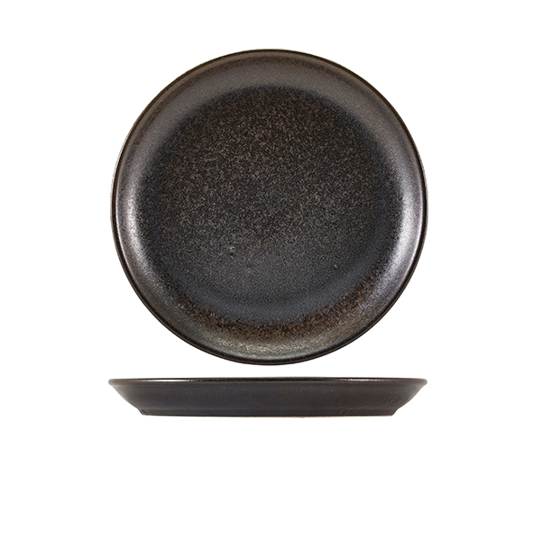 Terra Porcelain Black Coupe Plate 24cm (Pack of 6)