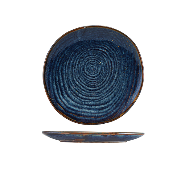 Terra Porcelain Aqua Blue Organic Plate 21cm (Pack of 6)