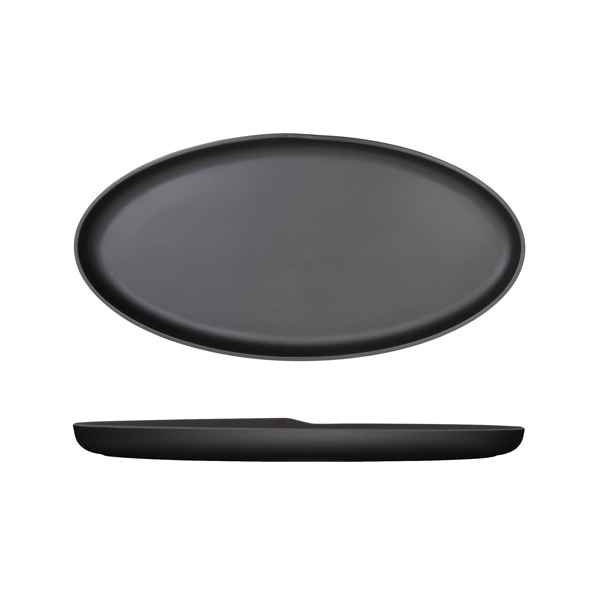 Black Copenhagen Oval Melamine Dish 47.5 x 24cm
