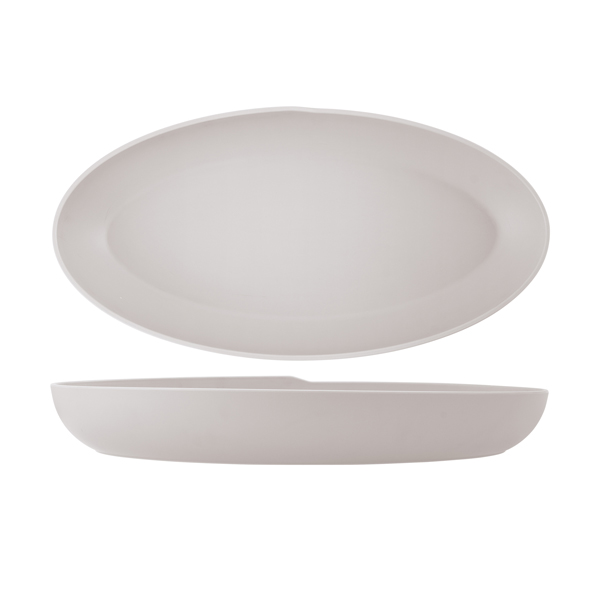 [BC-NCP550145] White Copenhagen Oval Melamine Deep Dish 55 x 27.5 x 7.5cm