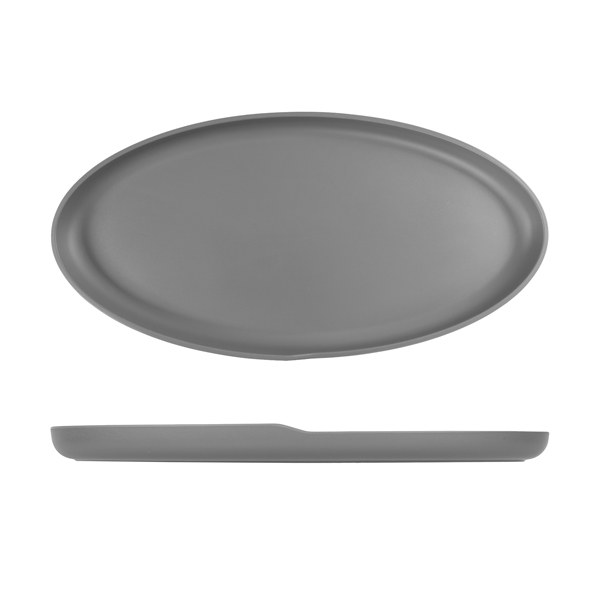 [BC-NCP552571] Grey Copenhagen Oval Melamine Dish 55 x 27.5cm
