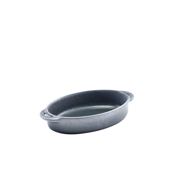 [BC-NCT-OD18G] Forge Graphite Stoneware Oval Dish 17.5 x 11.5 x 4cm (Pack of 6)
