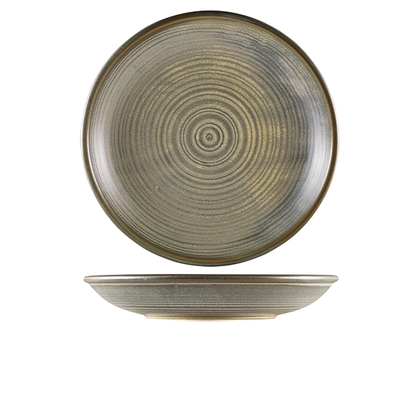 Terra Porcelain Matt Grey Deep Coupe Plate 28cm (Pack of 3)
