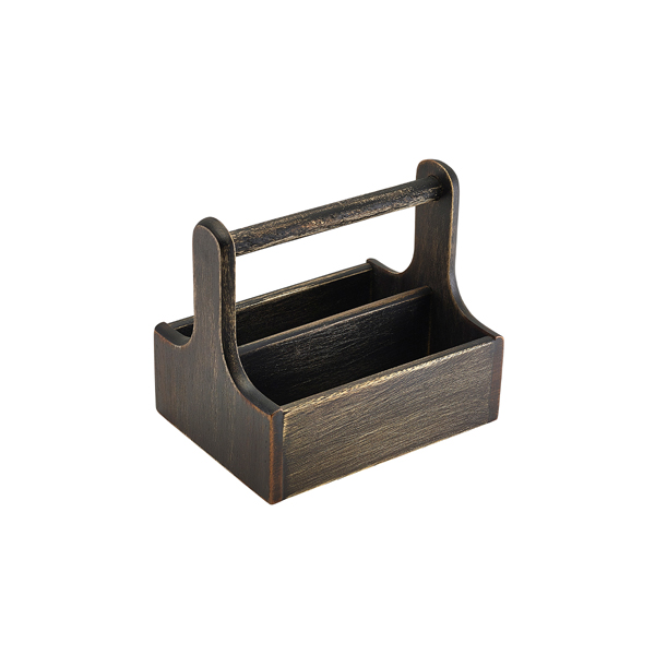[BC-NDWTC-MBK] Medium Black Wooden Table Caddy