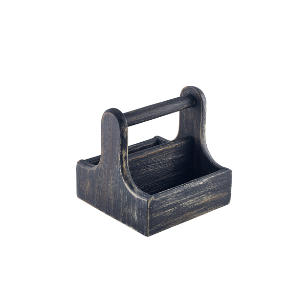 [BC-NDWTC-SBK] Small Black Wooden Table Caddy
