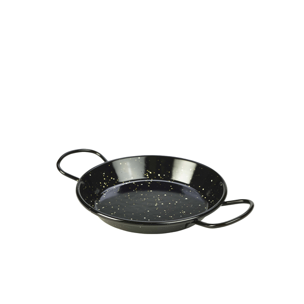 [BC-NE0215] Black Enamel Miniature Paella Pan 15cm (Pack of 10)