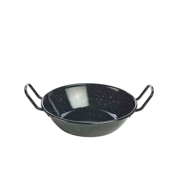 Black Enamel Dish 18cm (Pack of 6)