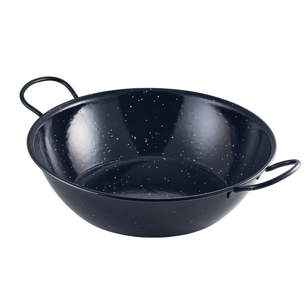 Black Enamel Dish 30cm (Pack of 6)