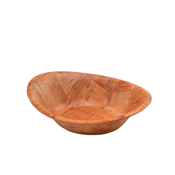 Oval Woven Wood Bowls 9"x7" Singles (Pack of 12)