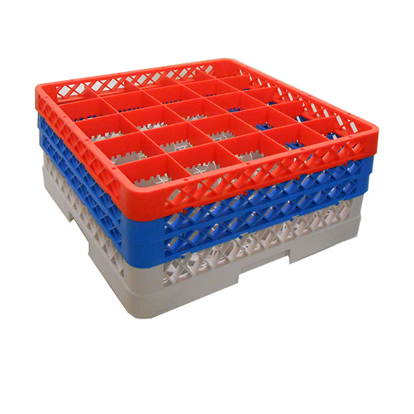 [BC-NGR25-3] Genware 25 Comp Glass Rack With 3 Extenders