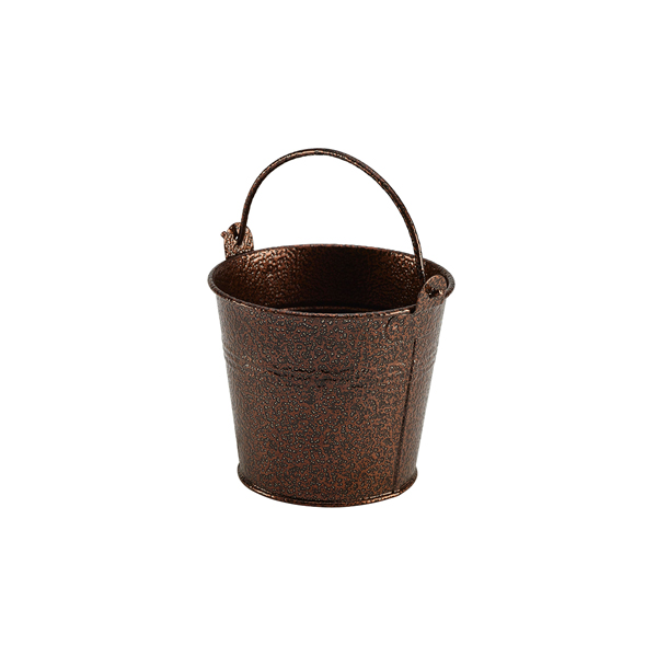 Galvanised Steel Hammered Serving Bucket 10cm Dia Copper (Pack of 12)