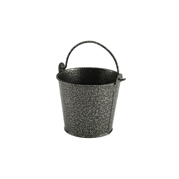 [BC-NGSHB10S] Galvanised Steel Hammered Serving Bucket 10cm Dia Silver (Pack of 12)