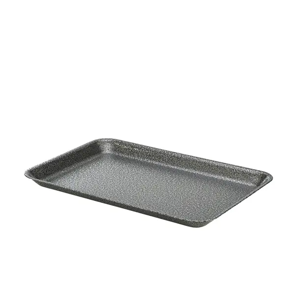 [BC-NGST3121S] Galvanised Steel Tray 31.5x21.5x2cm Hammered Silver (Pack of 12)