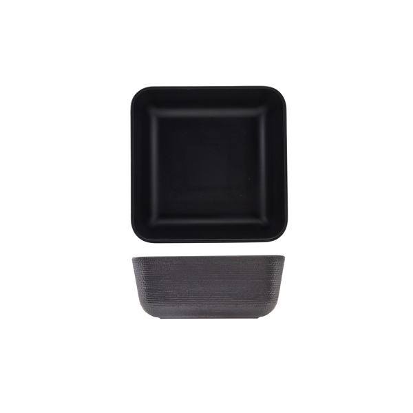 GenWare Melamine Black Jute Square Buffet Bowl 25cm