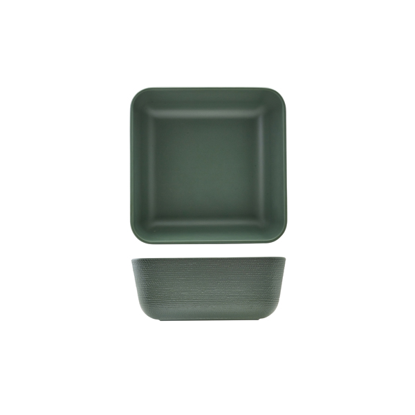 GenWare Melamine Green Jute Square Buffet Bowl 25cm