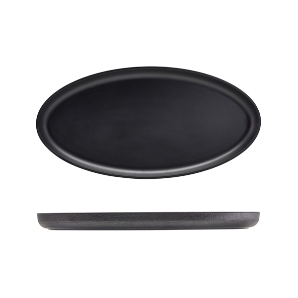 [BC-NJT472502] GenWare Melamine Black Jute Oval Dish 47.5 x 23.8 x 3.5cm
