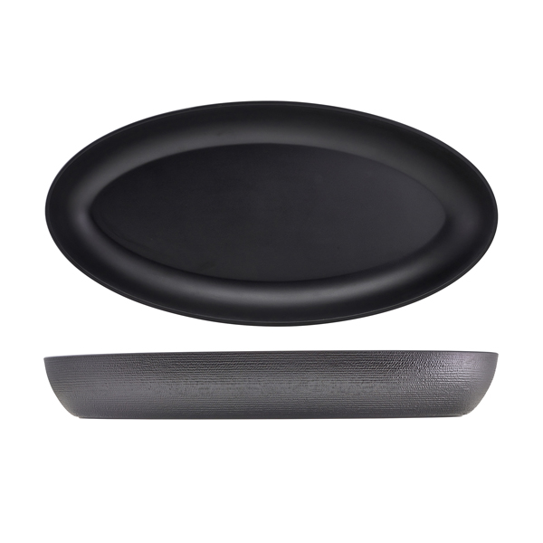 GenWare Melamine Black Jute Deep Oval Dish 55 x 27.5 x 7.5cm