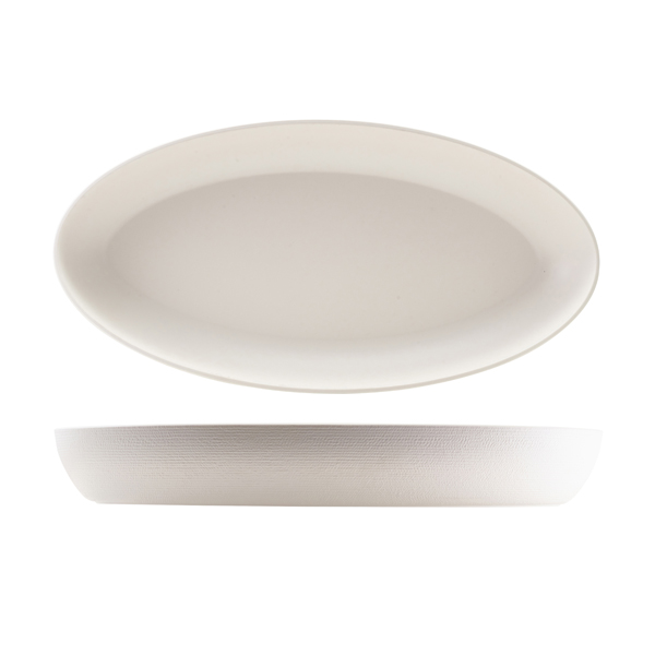 [BC-NJT550145] GenWare Melamine White Jute Deep Oval Dish 55 x 27.5 x 7.5cm
