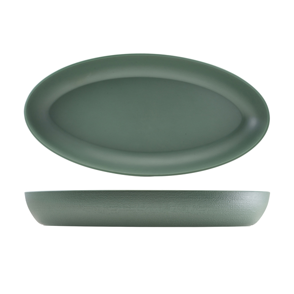 GenWare Melamine Green Jute Deep Oval Dish 55 x 27.5 x 7.5cm