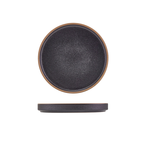[BC-NLP-KBK18] GenWare Kava Black Stoneware Presentation Plate 18cm (Pack of 6)