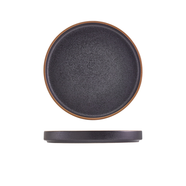GenWare Kava Black Stoneware Presentation Plate 20cm (Pack of 6)