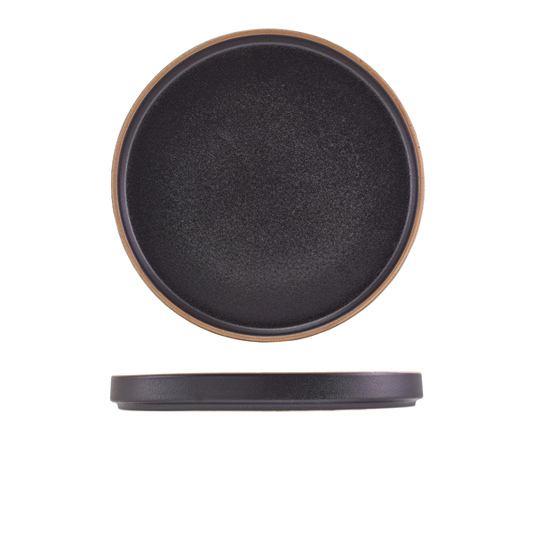 [BC-NLP-KBK25] GenWare Kava Black Stoneware Presentation Plate 25cm (Pack of 6)