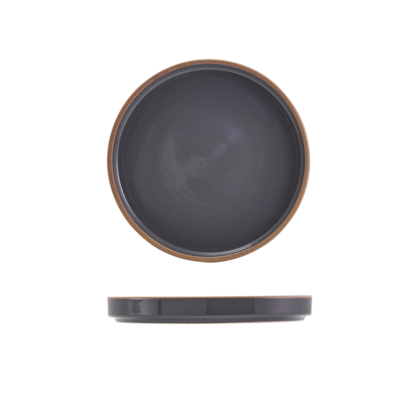 [BC-NLP-KDG18] GenWare Kava Dark Grey Stoneware Presentation Plate 18cm (Pack of 6)