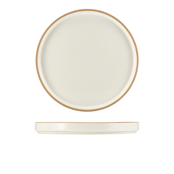 [BC-NLP-KW25] GenWare Kava White Stoneware Presentation Plate 25cm (Pack of 6)