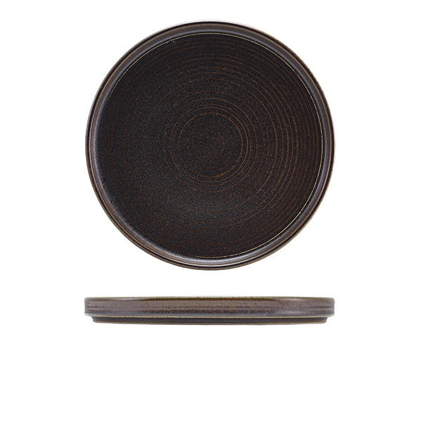 [BC-NLP-PBK25] Terra Porcelain Black Low Presentation Plate 25cm (Pack of 6)