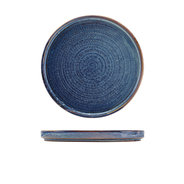[BC-NLP-PBL21] Terra Porcelain Aqua Blue Low Presentation Plate 21cm (Pack of 6)
