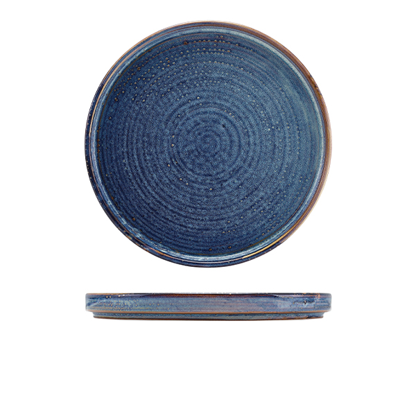 Terra Porcelain Aqua Blue Low Presentation Plate 25cm (Pack of 6)