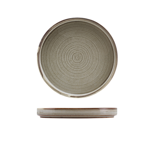 [BC-NLP-PG18] Terra Porcelain Grey Low Presentation Plate 18cm (Pack of 6)