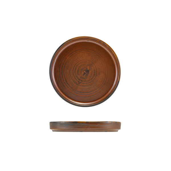 [BC-NLP-PRC14] Terra Porcelain Rustic Copper Low Presentation Plate 14cm (Pack of 12)