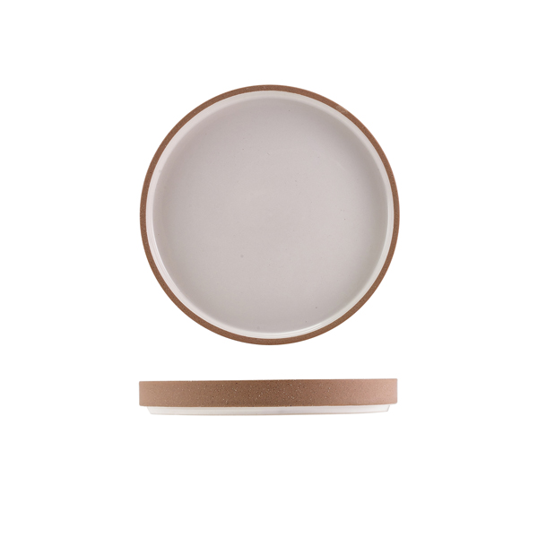 [BC-NLPR-KW18] GenWare Kava White Stoneware Raw Wall Presentation Plate 18cm (Pack of 6)