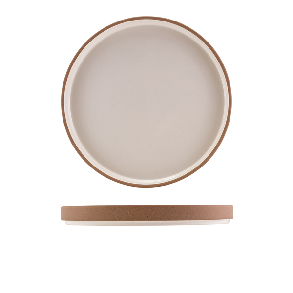[BC-NLPR-KW25] GenWare Kava White Stoneware Raw Wall Presentation Plate 25cm (Pack of 6)