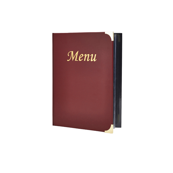 [BC-NMC-BRA4-WR] A4 Menu Holder Wine Red 8 Pages