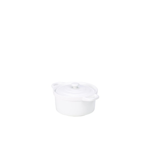 Genware Porcelain Covered Mini Casserole Dish 10.5cm/ 4" (Pack of 6)