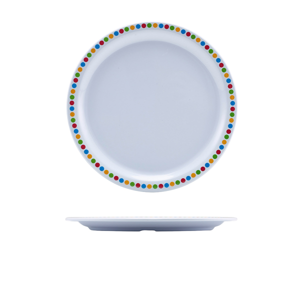 [BC-NMEL9PL-CC] GenWare Melamine Coloured Circles Plate 22.5cm/ 9" (Pack of 12)