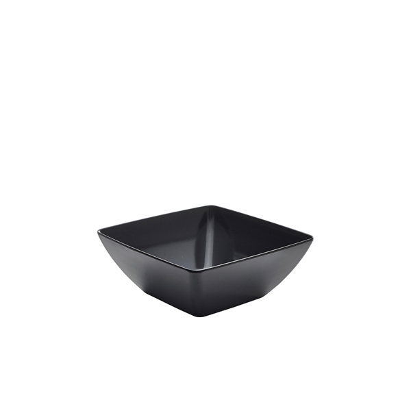GenWare Melamine Black Curved Square Bowl 26.2cm