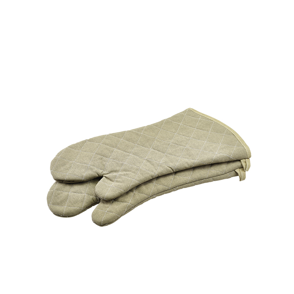 Flame Retardant 17" Tan Oven Mitt (Pair)