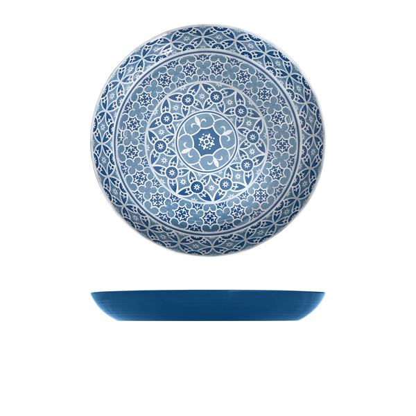 [BC-NMK380928] Blue Marrakesh Melamine Bowl 38 x 4.5cm