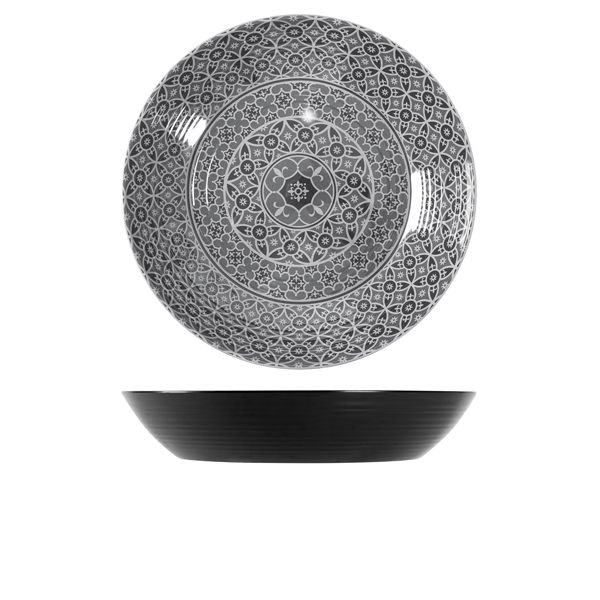 [BC-NMK430972] Black Marrakesh Melamine Bowl 42.5 x 8cm
