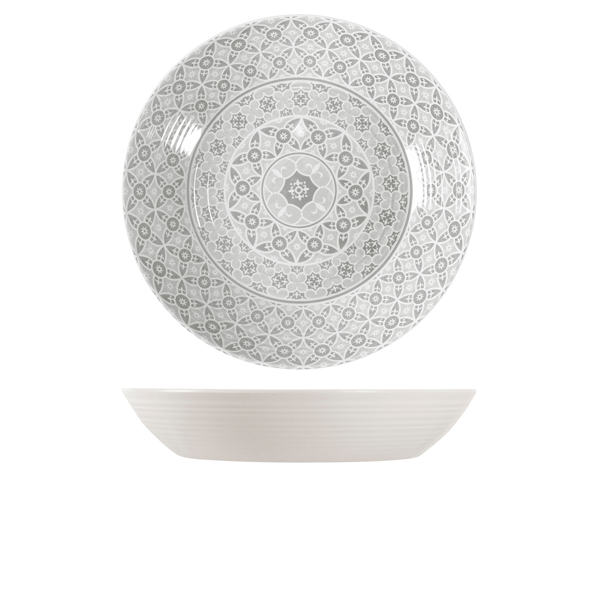 White Marrakesh Melamine Bowl 42.5 x 8cm