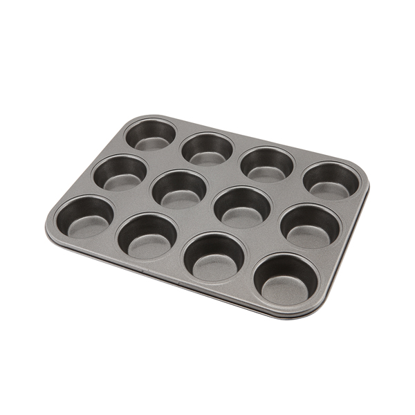 [BC-NMT-CS12] Carbon Steel Non-Stick 12 Cup Muffin Tray