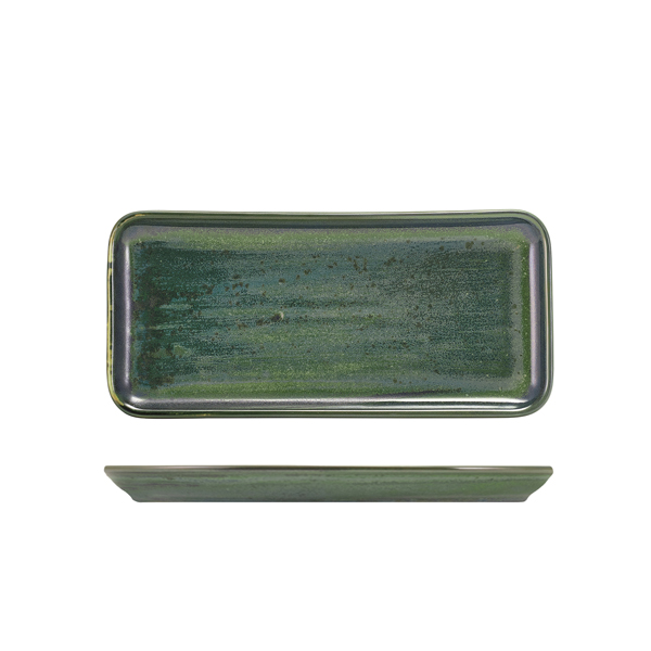 [BC-NNR-PAG27] Terra Porcelain Aqua Green Narrow Rectangular Platter 27 x 12.5cm (Pack of 6)