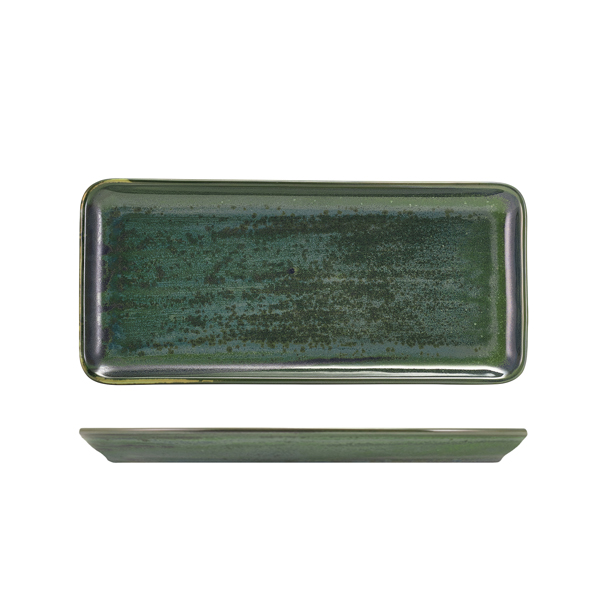 Terra Porcelain Aqua Green Narrow Rectangular Platter 31 x 14cm (Pack of 6)