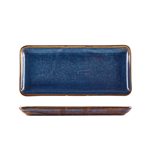 [BC-NNR-PBL30] Terra Porcelain Aqua Blue Narrow Rectangular Platter 31 x 14cm (Pack of 6)