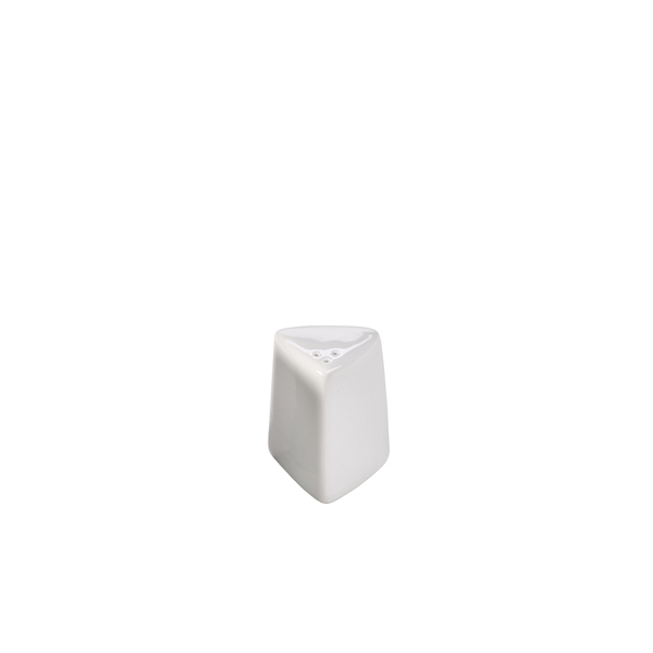 [BC-NP303106] Genware Porcelain Triangular Pepper Pot 6cm/ 2.5" (Pack of 6)