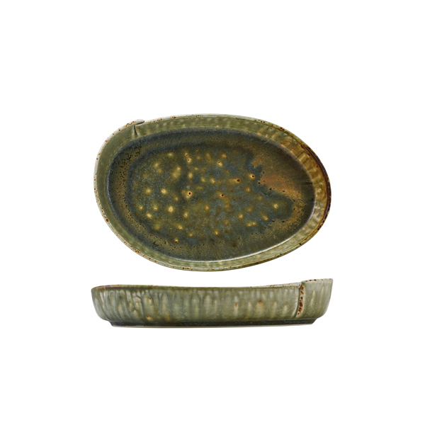 [BC-NPL-KMD23] Kozo Porcelain Midori Oval Plate 23cm (Pack of 6)